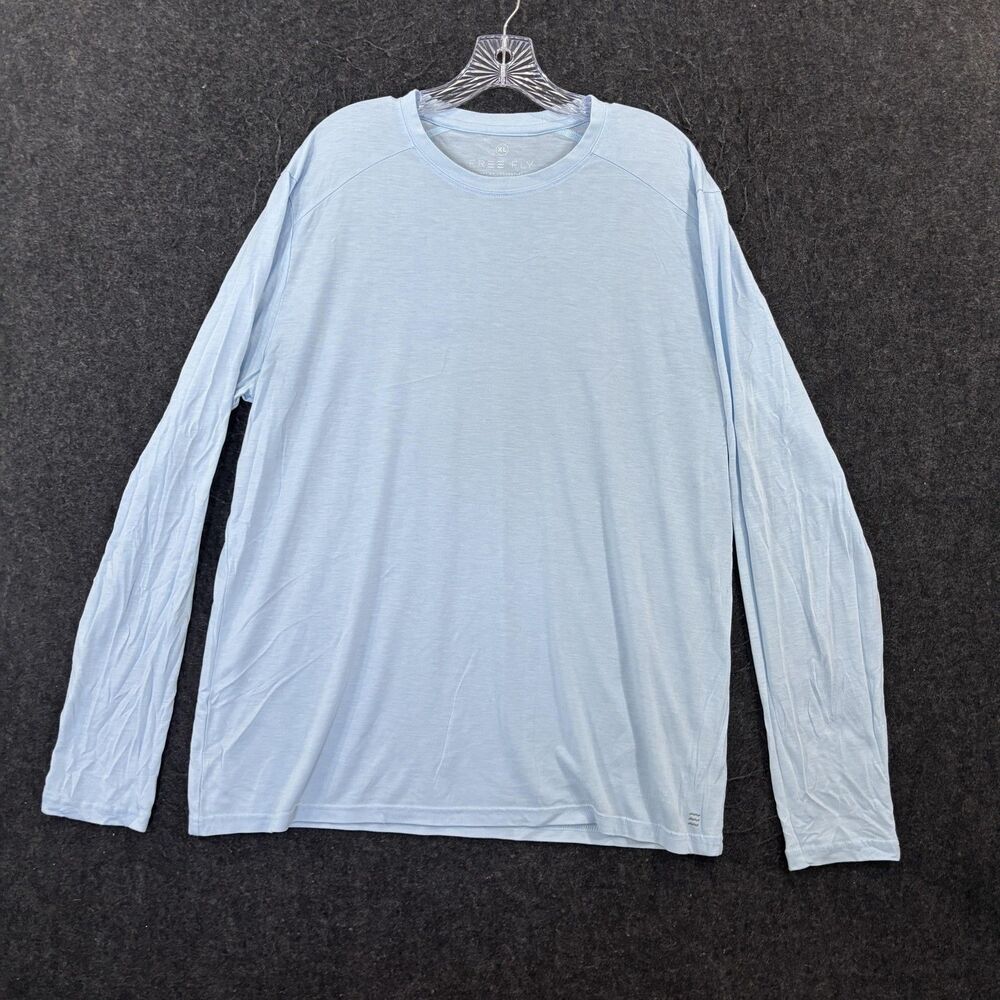 Free Fly Shirt Men's XL Blue Performance Bamboo Long Sleeve Raglan Soft Tee